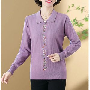 Женские свитера 2023, осенне-зимняя верхняя одежда с подкладкой, модный модный свитер с ромбовидными лацканами и шипами, изысканная вышивка