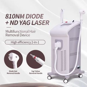 Macchina per la depilazione del laser a diodi verticale 808 di vendita calda Macchina per la rimozione del tatuaggio del laser Q-Switched Nd Yag Macchina del laser del tatuaggio dell'epilatore del laser del titanio del ghiaccio 755 808 1064