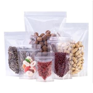 Packing Bags Wholesale Reusable Stand Up Bag Transparent Plastic Zipper Pouch Airtight Food Storage For Coffee Tea Drop Delivery Offic Dhv9R