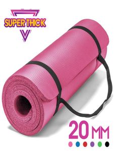 20mm yogamatta extra tjock 1830610mm nrb nonslip kudde matta för män kvinnor fitness smaklösa gym träning kuddar pilates yoga mats8699503