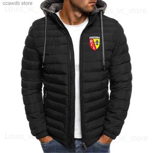 Jaquetas Masculinas Jaquetas Masculinas Euro Club Rc Lens Impresso Nova Jaqueta Masculina Manga Longa Outerwear Roupas Casacos Quentes Acolchoados Grosso Parka Slim Fit Windbreaker T231030