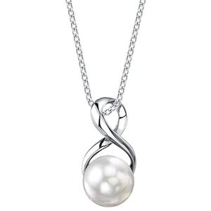 Women's Freshwater Pearl Pendant Necklace - Infinity Design Cultured Pearl Necklace | Kvinnors enstaka pärlhalsband