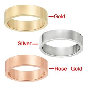 Love Ring C Series 4mm 5mm Titanium Steel Silver Men and Women Rose Gold Rings Fashion Lovers Par Ring-S for Gift With Velvet Bag