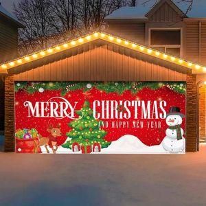 Weihnachtsdekoration, 185 x 400 cm, Weihnachts-Garagentor-Banner, Weihnachtsmann, Garagentor, Weihnachtsdekoration, Weihnachten, Navidad 2024, Jahr 231030