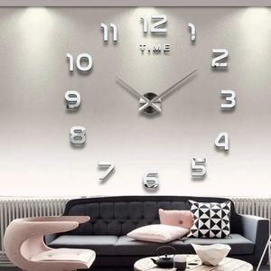 Väggklockor DIY Simple Modern Design Digital Clock Silent Home Decor Room Living Decoration PunchFree Sticker 231030