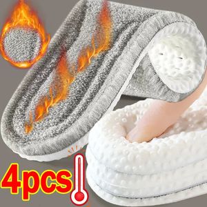 Acessórios de peças de sapato 12 pares de inverno palmilhas de autoaquecimento mulheres homens engrossar almofadas térmicas de pelúcia unissex botas esportivas cashmere inserções estofamento 231030