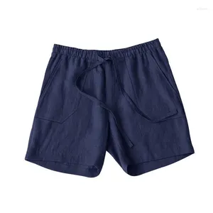 Pantaloncini da uomo Casual Solido Coulisse Pantaloni sportivi Abbigliamento da palestra 2023 Pantaloni da tasca larghi in cotone e lino Pantaloni da uomo Fashion Summer Beach Pant