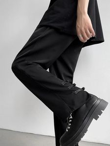 Męskie dżinsy Chińskie spodnie dla mężczyzn w jesiennej prostej rurce Western z zawieszkami Wysokiej klasy mikro Fleared Casual