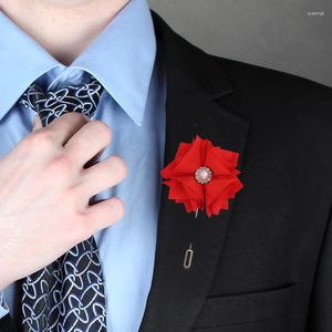 Decorative Flowers & Wreaths Men's Suit Brooch Groom Buttonhole Prom Corsage Ceremony Flower Korean Fashion Accessories XH2023Decorative