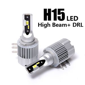 40000LM CANBUS H15 LED Ampul 3570 CSP Araç Far Yüksek Işın Drl Day Sürüş Çalışma Işığı 120W VW Audi BMW 12V için Otomatik Lamba