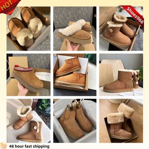 Designer Lie Botas Australianas Homens Mulheres Bota Tasman Bailey Inverno Fivela Pele Neve Meio Joelho Curto Ug Size35-45