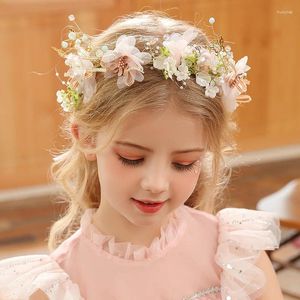 Accessori per capelli Corona per bambini Copricapo a fascia Elegante principessa Testa super fata Ragazza di fiori Accessorio per foresta di perle Corona per ragazzo