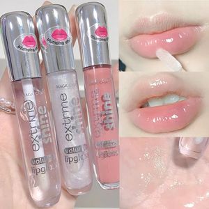 Glitter Mirror Lip Gloss Clear Water Light Liquid Lipstick Non-Stick Cup Trwa nawilżający olej do ust Kobiet Makeup Makeup