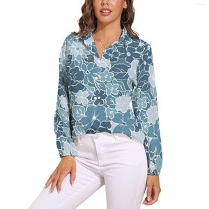 Women's Blouses Ditsy Floral Print Loose Blouse Vintage Flowers Streetwear Oversized Female Long-Sleeve Office Work Shirt Spring Tops