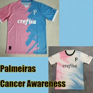 23/24 Palmeiras Cancer Awareness Goalkeeper Pink Soccer Jerseys 2024 Home Green Breno Lopes Rony G.Gomez Shird Away D.Barbosa Goalkeeper Kids Kit Football Uniforms