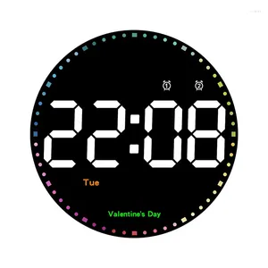 Wall Clocks 10 Inch Digital Clock Remote Control Temp Date Display Timer Countdown Table Wall-mounted With Dual Alarms LED