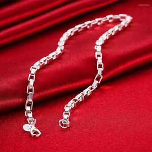 Hängen Fina 5mm Box Chain 925 Sterling Silver Necklace For Women Man 18 Inches Party Wedding Luxury Jewelry Brands Holiday Gifts