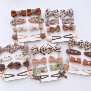 Hair Accessories Children And Infants Cartoon Printed Clips Boutique Each Set Of 8 Pieces