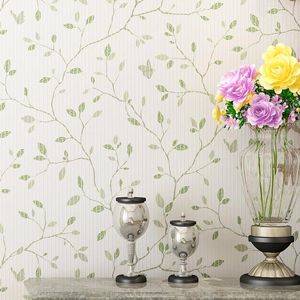 Wallpapers Countryside Rustic Wall Papers Leaves Home Decor Blue Green Tree Pink Wallpaper Roll For Wedding Room Bedroom Decoration Mural