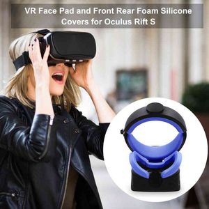 3 In1 VR Face Pad &Front Rear Foam Silicone Covers For Oculus Rift S VR Glasses Eye Mask Face Mask Skin Rift S Accessories