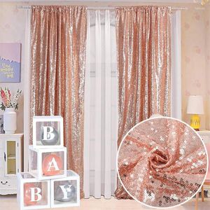 Party Decoration 2x8ft Fabric Sequin Background Curtain Po Booth Backdrop Wedding ForChristmas/party Decor Pography 2PCS