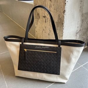 10a toppnivå replikering bvs designer tygväska 38 cm 30 cm intrecciato canvas tote handväska lyxig toppnivå replikation shoppingväska med dammväska gratis frakt