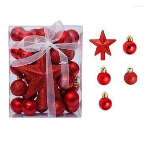 Dekoratif Figürinler 30pcs/Set Noel Buuble Balls Kolye Ağaç Asma Süsleme Yıldız Topper Noel Navidad Ev Yılı Hediye Dekorasyonu