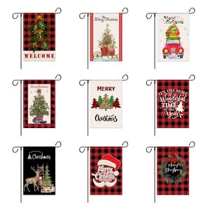 Christmas Garden flag courtyard Camping decorate Flags welcome yard Banner linen material Customizable P121