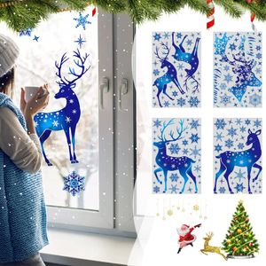 Diğer Etkinlik Partisi Malzemeleri DIY Noel Duvar Penceresi Sticker Snoweflake Elk Coblings Ev Ofis Odası Dekorasyon Yıl 231030