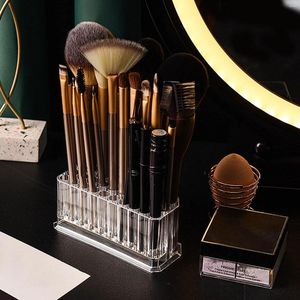 Makeup Brushes Acrylic Eyeliner Lip Liner Holder Organizer Brush 26 Slots Pen Cosmetic Display Organizational