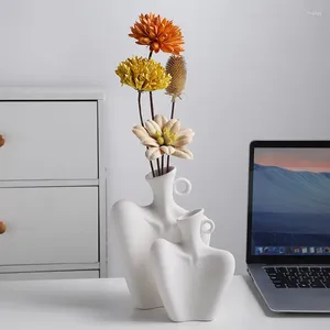 花瓶クリエイティブセラミックドライフラワー花瓶ホームリビングルームベッドルームテーブルトップノルディックスタイルの装飾ウェア
