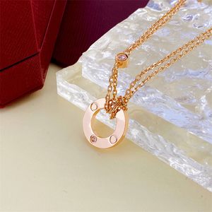 Diamant Halskette Schraube Liebe Halsketten Mode Schmuck für Frau Männer 18K Gold Roségold Silber Kette Mann Halskette Edelstahl Schmuck Geburtstagsgeschenk Großhandel Großhandel