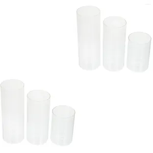 Candle Holders 6 Pcs Glass Transparent Cup Holder Simple Style Container