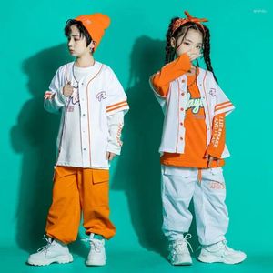 Clothing Sets Hip Hop Boys Short Sleeve Jacket Street Dance Cargo Pants Girls Jazz Cool Top Streetwear Kids Costumes Child Coat Clothes