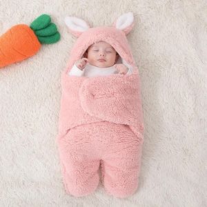 Cobertores macios nascidos bebê sacos de dormir outono inverno velo desenho animado envoltório para bebês flanela saco de dormir 0-9 meses
