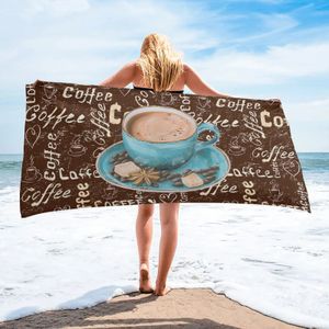 Towel Vintage Style Coffee Beans Sugar Beach Luxury Quickdry Microfiber Bathroom Bath Towels Yoga Mat Picnic Blanket Women Men 231030