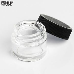 Sale Price 5ml Round Glass Jar with Black Lids Concentrate Jars for Lip Balm Wax Cosmetics