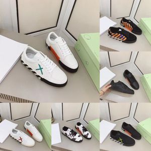 White vulcanized black canvas white dark blue orange red pink flat-bottomed OFF arrow shoes low men's and women's casual shoes round toe thick soled lace-up o24z#