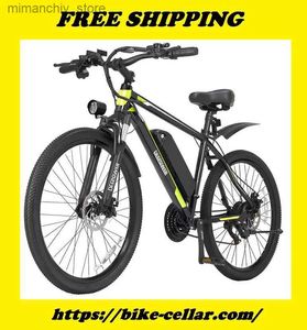 Bikes S26 Electric Bicycle 48V 12.8AH Lithium Battery 500W Adult Mountain Electric Bike 21Speed 36V 24MPH Cycling Bicycle 26INCH Ebike Q231030
