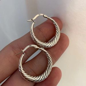 Hoopörhängen BF Club 925 Sterling Silver Vintage Strip Big For Women Trendy Earring smycken Förhindrar allergi Party Accessories Gift