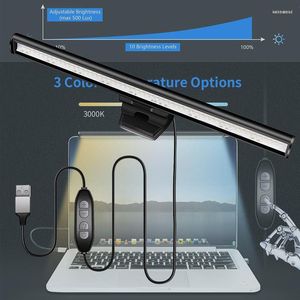 Nattlampor Portable LED Note Display Desk Lamp USB Screen Dimning Light Strip Home Bedroom Study Reading Lighting Clamp Book Lamps