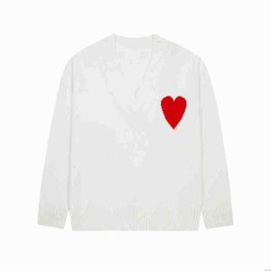 amiS AM I Sweater amisweater Paris Fashion Mens Designer amishirt Knitted Embroidered Red Heart Solid Color Big Love Round Neck Short Sleeve a T-shirt for Men Dkyn