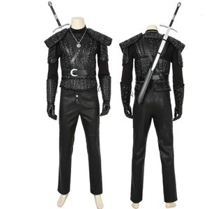 Cosplay Halloween Carnival Wild Hunt Cosplay Leading Man Geralt från Rivia Costume Witch Battle Uniform Superhero Armor Outfit