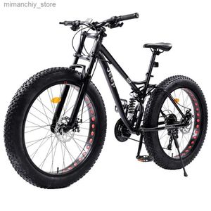 Bicicletas mountain bike snowbike com pneu antiderrapante e resistente ao desgaste alargando o ombro absorção de choque garfo dianteiro q231030