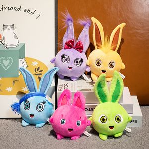 Kreskówka wielkanocna lalki pluszowe zwierzęta Plush Rabbit zabawka Piękna różowa niebieska żółte fioletowe króliki Plushies dla dzieci Dekoracja domu 5 stylów