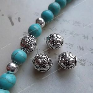 50pcs/Lot Classic Double Head Lotus Barrel Spacer Beads 7x8mm Tibetan Silver Handmade Loose Charm Beads DIY Jewelry Findings Fashion JewelryBeads