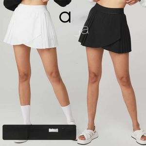Lu Lu Yoga Lemon Al Quick Dried Split Sport Pant Skirt Wrinkled Reduced Age Self Lined Anti Shining Tennis Skirt for Women Alo Running Athletic
