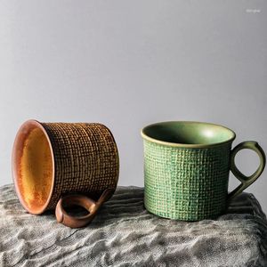 Filiżanki spodki japońskie szorstkie ceramiki ręcznie robiona kawa i talerze kreatywny ceramiczny popołudniowy kubek herbaty włoski retro espresso latte