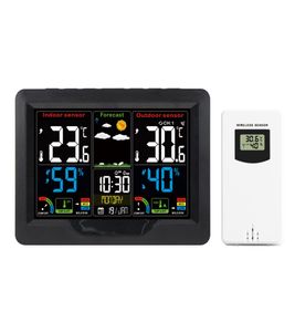 Weather Station Color Disply Digital Clock Barometer Thermometer Hygrometer Outdoor Sensor with Trend Mildew Risk2782714