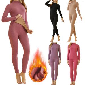 Women's Sleepwear Thermal Underwear For Women Long Sets Base Layer Fleece Lined Pajamas Winter Warm Top Toddler Pants 4t